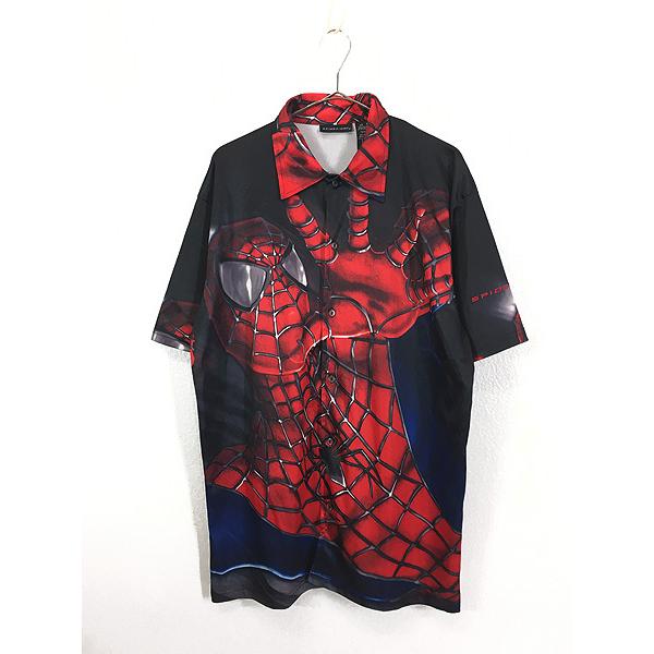 開襟シャツ スパイダーマン 映画 チカーノシャツ オープンカラーシャツ