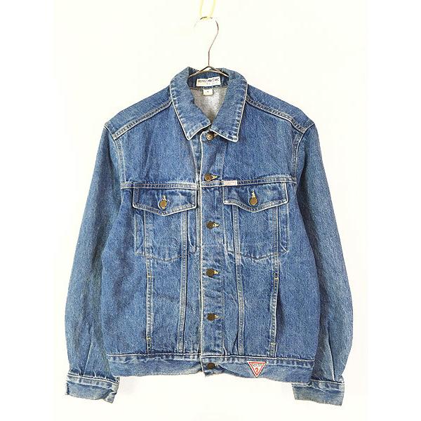 レディース 古着 90s USA製 GUESS ゲス ブルー デニム ジャケット G