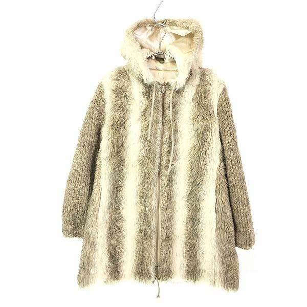 レディース 古着 70s ループヤーン ニット 袖 縦縞 MIX ラビット 