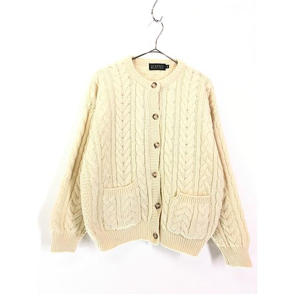 レディース 古着 90s Blarney パチポケ フィッシャーマン アラン 