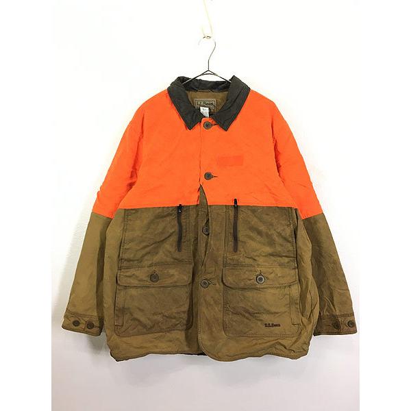 古着 LL Bean 蛍光 Wヨーク ハーフムーン ポケット オイルド ワックス