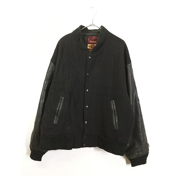 古着 90s USA製 GM Certified Service エンジン 刺しゅう 本革 レザー