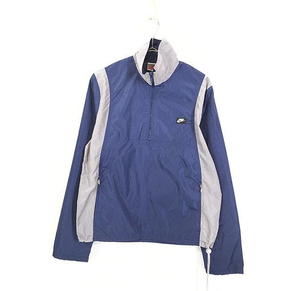 古着 90s NIKE ロゴ パッチ ハーフジップ ナイロン ジャケット S 古着  