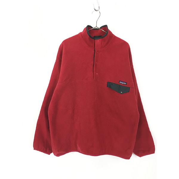 古着 90s Patagonia スナップT シンチラ フリース ジャケット 赤 XL 