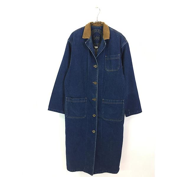 USA製 90s Lee デニムコート カバーオール コーデュロイ襟 濃紺 USA製 90s Lee デニムコート カバーオール コーデュロイ襟 濃紺