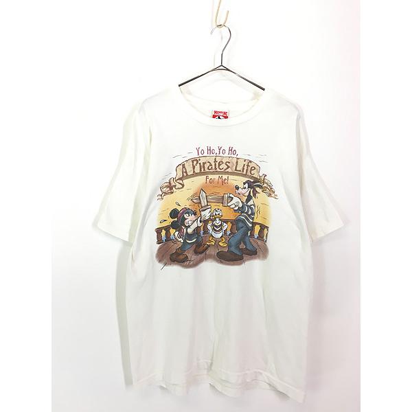 古着 90s Disney ミッキー ドナルド グーフィー パイレーツ Tシャツ XL 