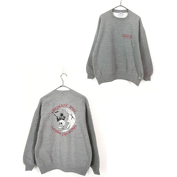 古着 80s USA製 「LAMBDA CHI ALPHA」 スカル 死神 月 グラフィック 