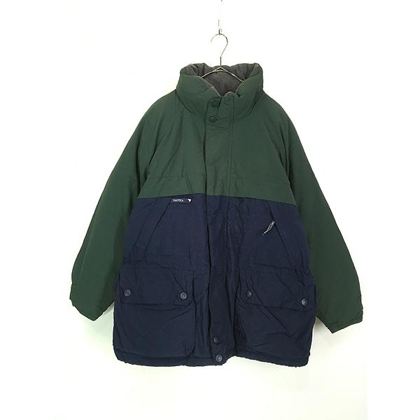 90s ノーティカ　NAUTICA アウター　ミリタリージャケット　ダウン　緑 size XXL】90s NAUTICA ノーティカ ノーチカ セーリング