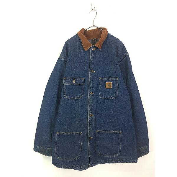 古着 90s USA製 Carhartt 裏地 ストライプ ブランケット デニム 古着 90s USA製 Carhartt 裏地 ストライプ ブランケット デニム