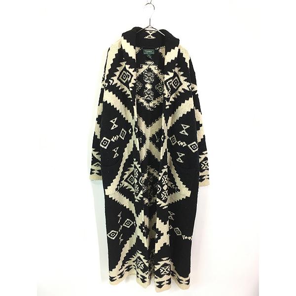 古着 90s LAUREN Ralph Lauren ネイティブ ナバホ ラムウール ニット 