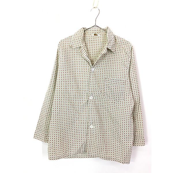 古着 60s BRENT 手裏剣 小紋柄 総柄 ヴィンテージ コットン パジャマ 