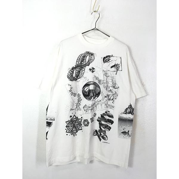【ヴィンテージ】90s MC Escher エッシャー マルチ Tシャツ XL ヴィンテージ】90s MC Escher エッシャー マルチ Tシャツ XL