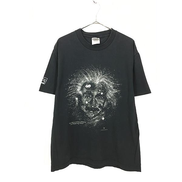 古着 90s Albert Einstein アインシュタイン 蓄光プリント 偉人 