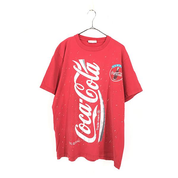 古着 90s USA製 Coca-Cola 缶 水滴 コーラ 企業 Tシャツ XL