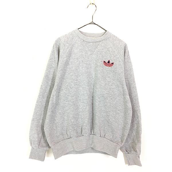 古着 90s USA製 adidas トレフォイル ワンポイント 前V ラグラン