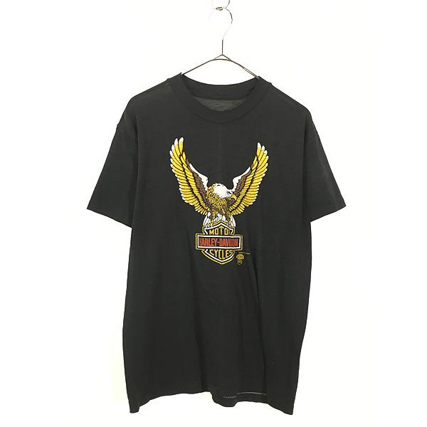古着 80s HARLEY DAVIDSON イーグル Tシャツ M位 : 古着屋ドラセナ 
