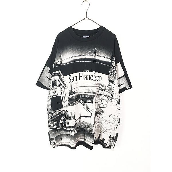 ブラック 古着屋 雑貨 White moca様 古着 90s USA製 San Francisco 街並み モノクロ フォト アート