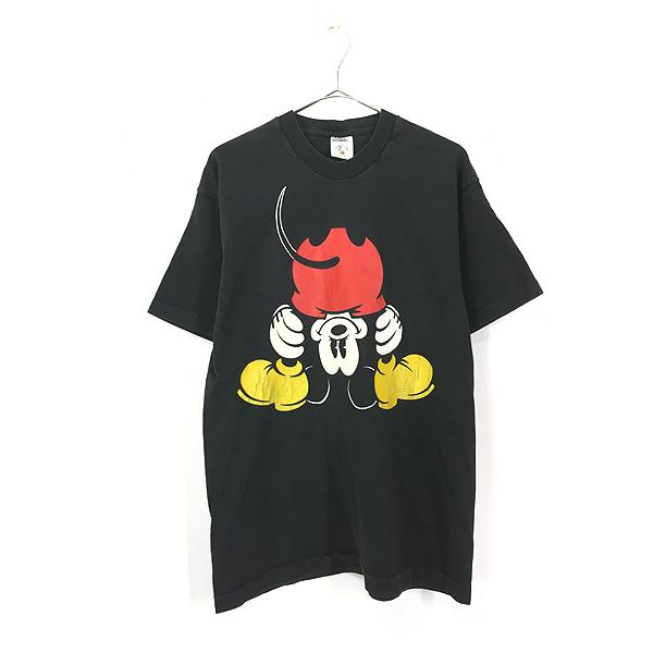 古着 90s USA製 Disney Mickey 逆さ ミッキー Tシャツ L : 古着 古着 90s USA製 Disney Mickey 逆さ ミッキー Tシャツ L : 古着