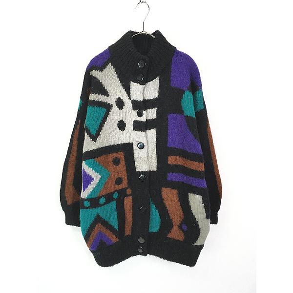 レディース 古着 90s I.B.DIFFUSION マルチ デザイン ハイネック