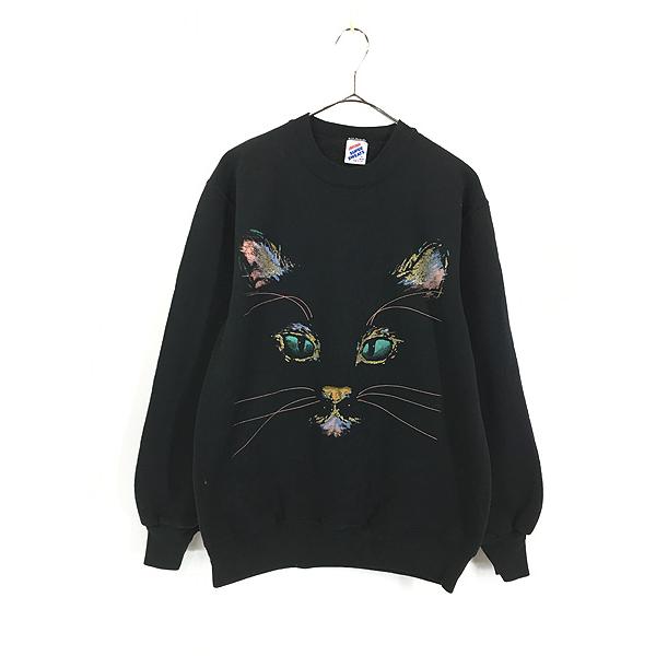 レディース 古着 80s USA製 猫 ネコ アニマル BIG フェイス レディース 古着 80s USA製 猫 ネコ アニマル BIG フェイス