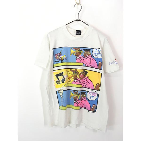 レディース 古着 90s USA製 トランペット 3コマ漫画 アート レディース 古着 90s USA製 トランペット 3コマ漫画 アート