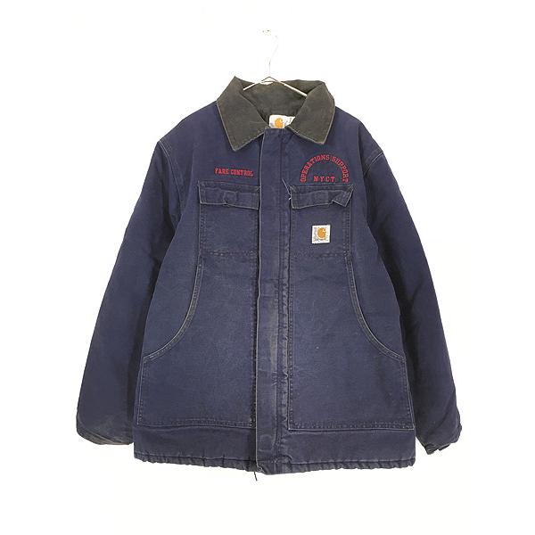 古着 80s USA製 Carhartt ネイビー ダック パデット トラディショナル  