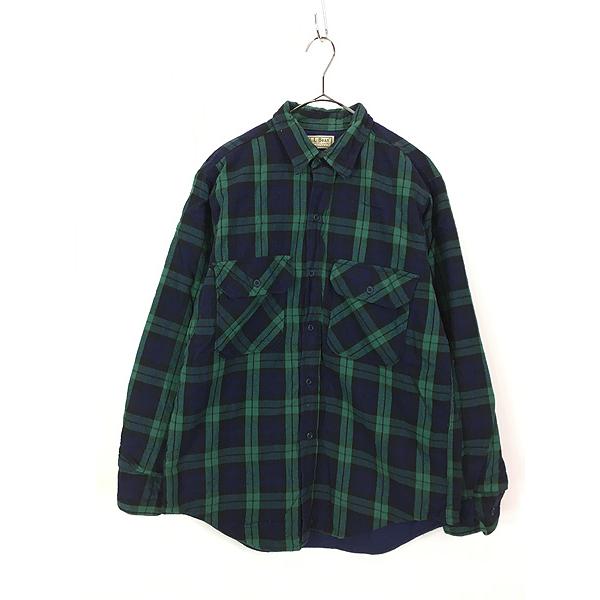 古着 90s USA製 LL Bean パデッド ブラックウォッチ チェック