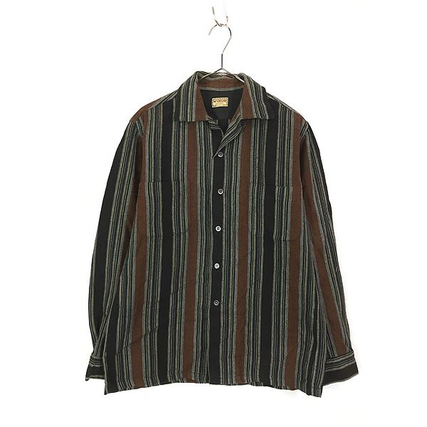 40s 50s ネップ柄 ウールシャツ ロカビリー ビンテージシャツ 開襟