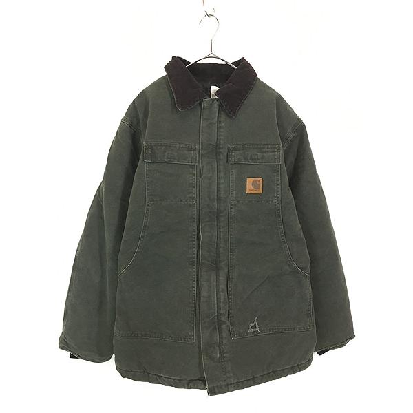 古着 90s USA製 Carhartt MOS モスグリーン ダック パデット 