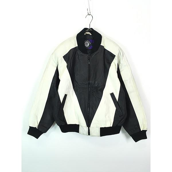 古着 90s MVP 黒白 モノトーン パターン パデッド 本革 オール 古着 90s MVP 黒白 モノトーン パターン パデッド 本革 オール