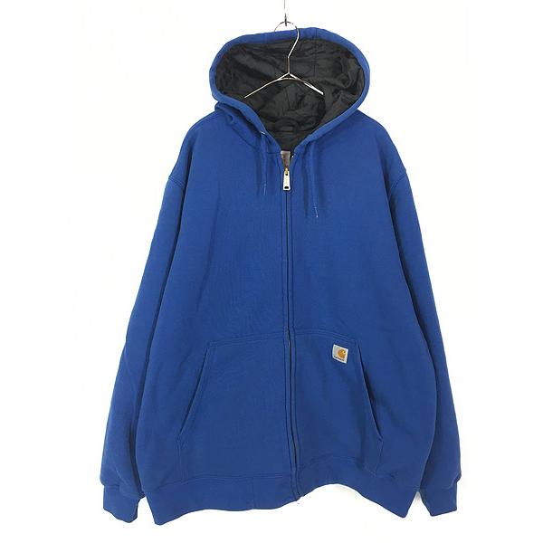 古着 Carhartt パデット スウェット ジップ パーカー 青 XL 古着 Carhartt パデット スウェット ジップ パーカー 青 XL