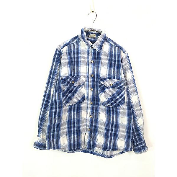 古着 90s FIVE BROTHER ブルー オンブレ シャドー チェック 古着 90s FIVE BROTHER ブルー オンブレ シャドー チェック