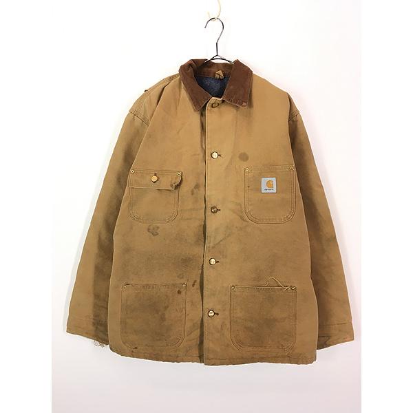 古着 80s Carhartt 裏地 ブランケット ブラウン ダック ミシガン