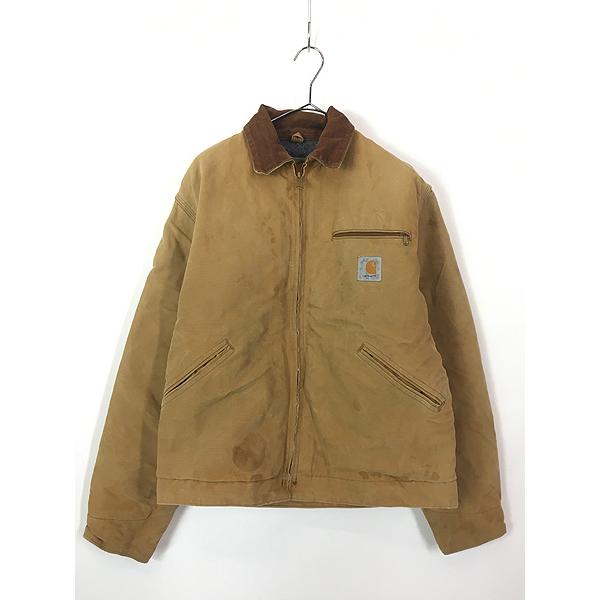 古着 90s Carhartt 裏地 ストライプ ブランケット ブラウン