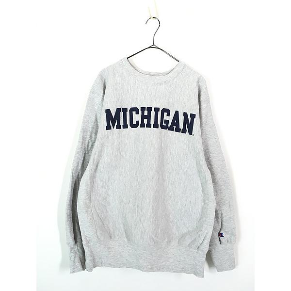 90's reverse weave リバースウィーブ　Michigan 90年代 90s チャンピオン リバースウィーブ グレー カレッジ