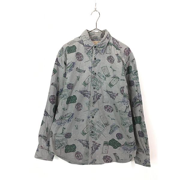 ネルシャツ　usa製　90s  古着 古着 90s USA製 シカ シルエット モノクロ チェック フランネル