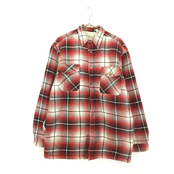 古着 00s Great Land オンブレ シャドー チェック 裏ボア ヘビー 古着 00s Great Land オンブレ シャドー チェック 裏ボア ヘビー