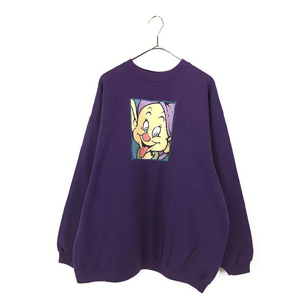 古着 90s USA製 Disney 白雪姫 7人の小人 Dopey おとぼけ スウェット 