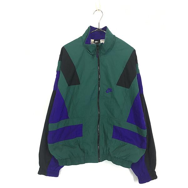 古着 90s NIKE 裏地 天竺 クレイジー ナイロン ジャケット M