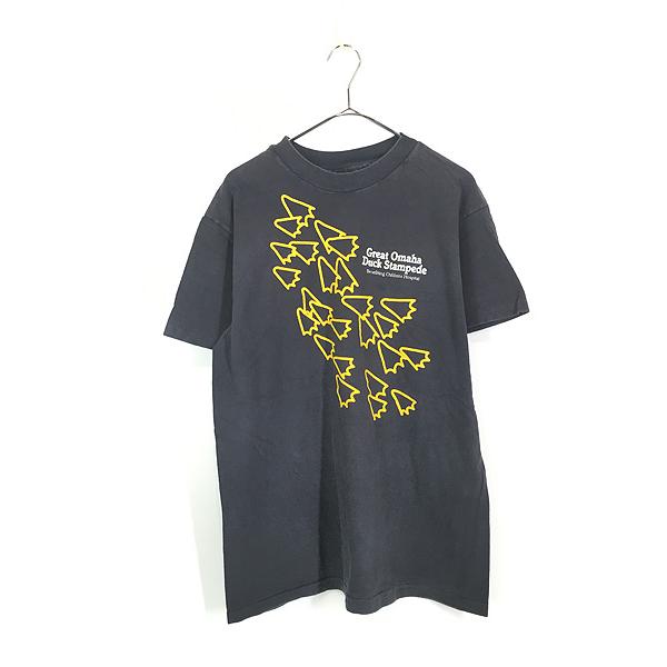 古着 80s USA製 アヒル 足跡 アニマル Tシャツ XL : 古着屋ドラセナ