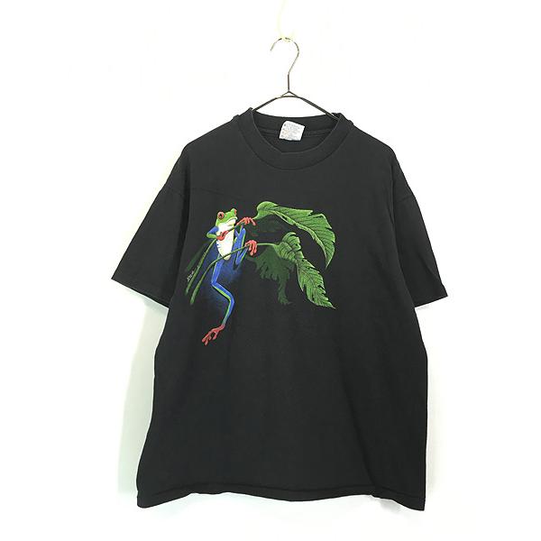 古着 90s USA製 Harlequin カエル リアル グラフィック 両面 古着 90s USA製 Harlequin カエル リアル グラフィック 両面