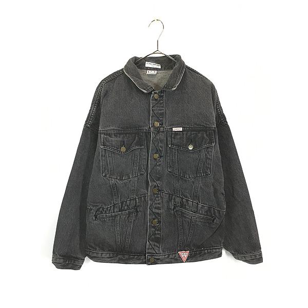   Jeans 90s ブラックデニムトラッカージャケット デニムジャケット - 90s ブラックデニムトラッカージャケット [ROWOON