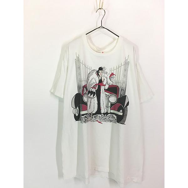古着 90s USA製 Disney 101匹わんちゃん ヴィランズ クルエラ クラシックカー Tシャツ XL位 古着 古着 90s USA製 Disney 101匹わんちゃん ヴィランズ クルエラ