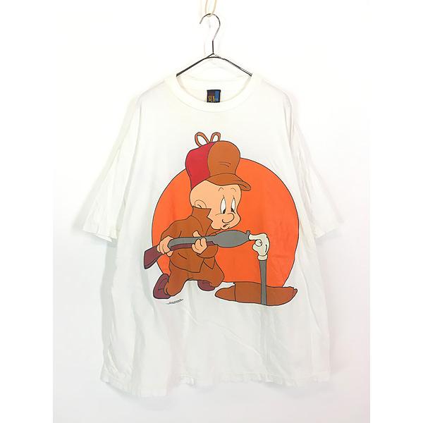 古着 90s LOONEY TUNES エルマー ファット バックス バニー 両面 T
