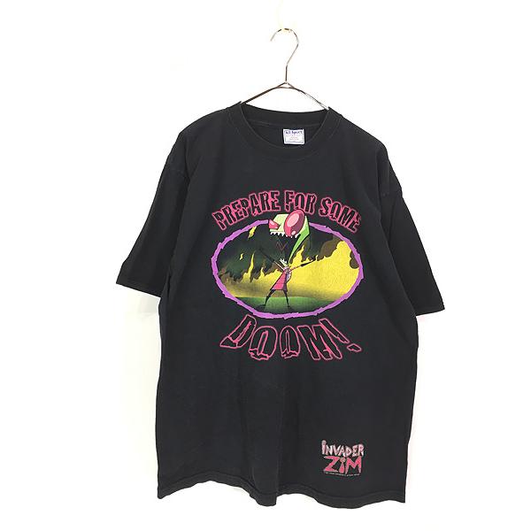 古着 00s USA製 NICKELODEON Invader ZIM アニメ キャラクター Tシャツ
