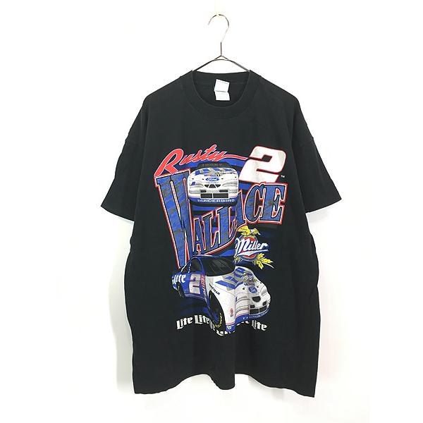 古着 90s USA製 No2 Rusty Wallace レーシング グラフィック 両面 T 