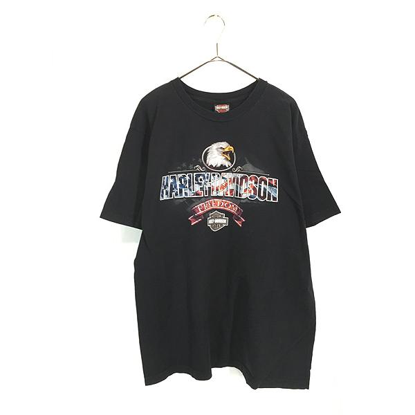 古着 00s USA製 HARLEY DAVIDSON バー&シールド イーグル Tシャツ XL 
