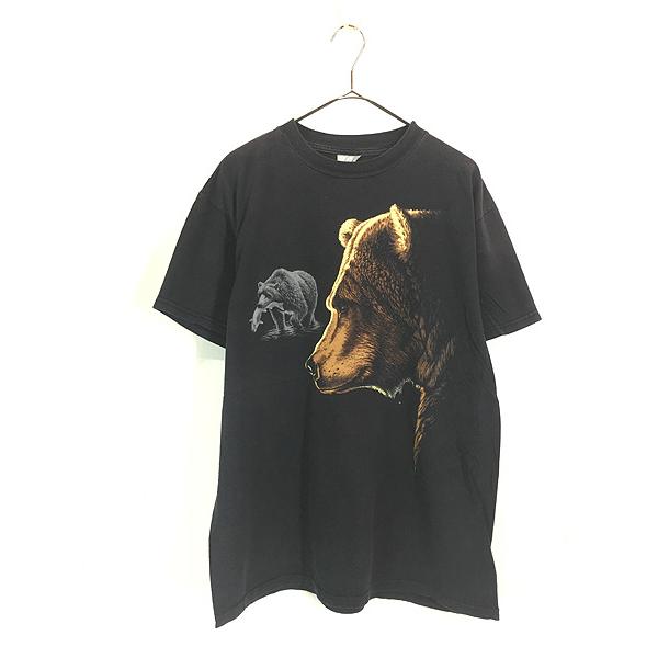 古着 90s 熊 クマ アニマル Tシャツ L : 古着屋ドラセナYahoo