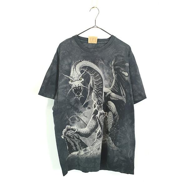 古着 00s THE MOUNTAIN ドラゴン 魔法使い グラフィック タイダイ Tシャツ XXL 古着 古着 00s THE MOUNTAIN ドラゴン グラフィック タイダイ Tシャツ XL