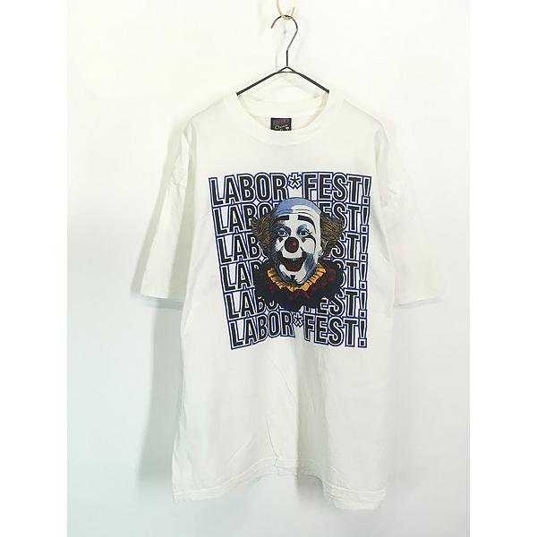 古着 90s USA製 Labor Fest ピエロ 道化師 Tシャツ XL : 古着屋 